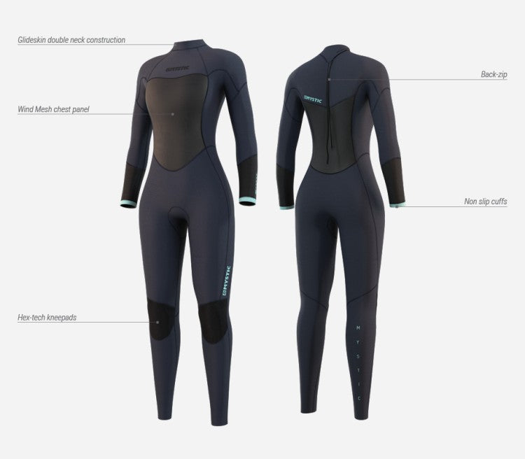 MYSTIC BRAND FULLSUIT 3/2MM BZIP FLATLOCK WOMEN