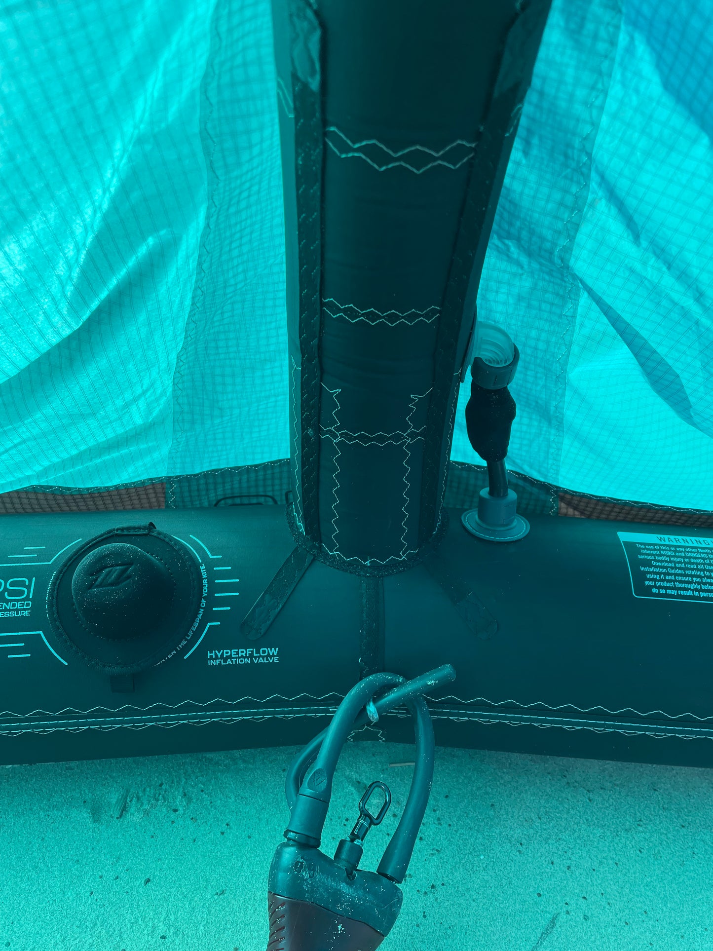 USED 12M NORTH ORBIT KITEBOARDING KITE TURQUOISE