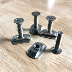 M6 STAINLESS STEEL TRACK NUTS AND M6 X 25MM MOUNTING SCREWS